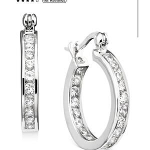 NEW GIANI BERNINI Cubic Zirconia Earrings in Sterling Silver, 0.75"